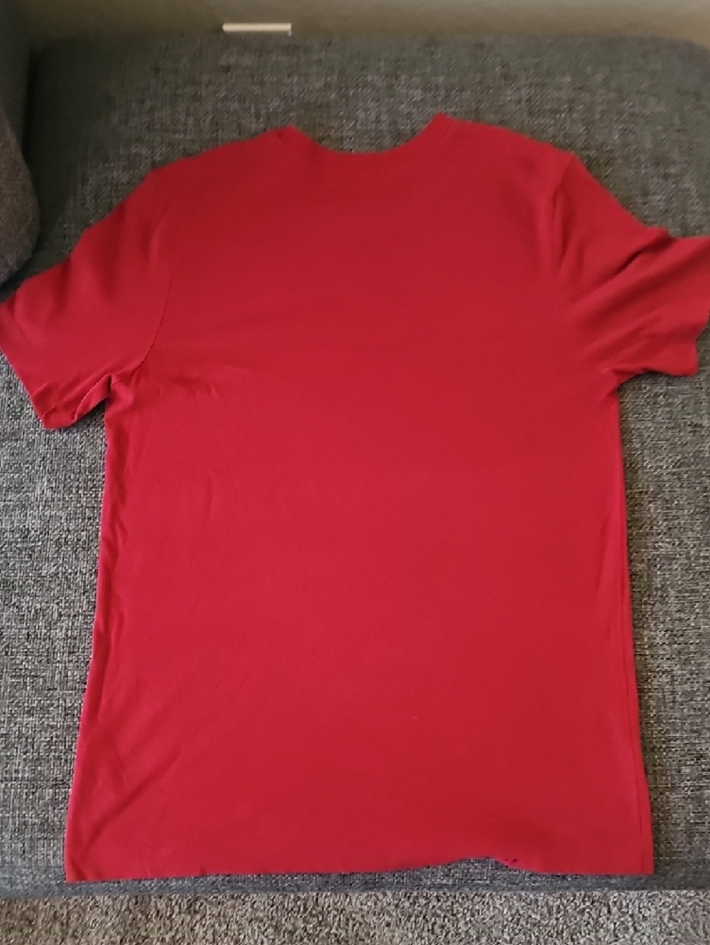 Nike Red Short Sleeve Crew Tee with White Swoosh - Picture 4 of 4